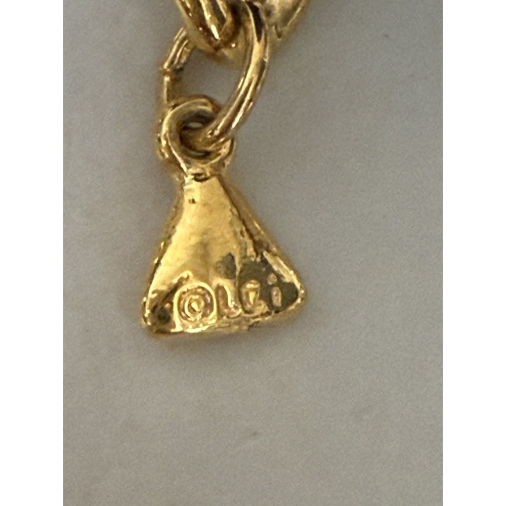 Vintage Liz Claiborne Gold Tone Chunky Puff Heart Choker Statement Necklace - Picture 8 of 13